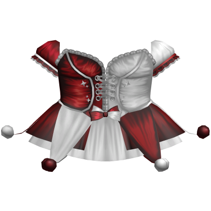 Red and White Jester Dress Roblox item