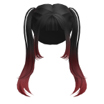 Black w/ Red Anime Celebrity Pigtails