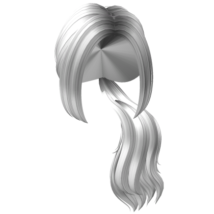 Silver White Long Over The Shoulder Ponytail Hair Roblox item