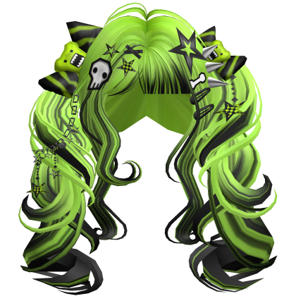 ♡ Scene Fluffy Gyaru Pigtails (Neon Green)