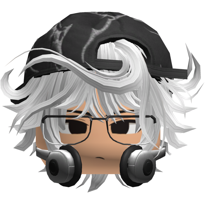 Grunge Moe White Wavy Hair /w Hat & Glasses