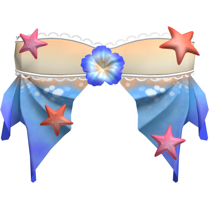 Beachy Hibiscus flower and starfish Top (MM2) thumbnail