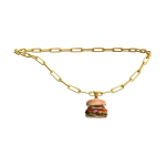 realistic burger chain necklace