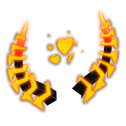 [EMISSIVE] Halloween Black/Orange Heart Horns GLOW