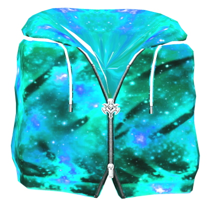 Cartoony Cyan Galaxy Sleeveless Hoodie🌌 Roblox item
