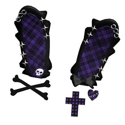purple vkei punk plaid bunny ears