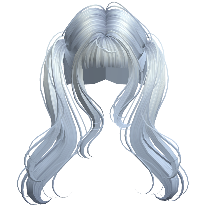 Blue Cute Flowy High Pigtails