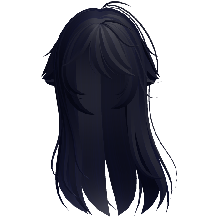 Navy Blue Shy Moe Cat Girl Windy Whispy Hair