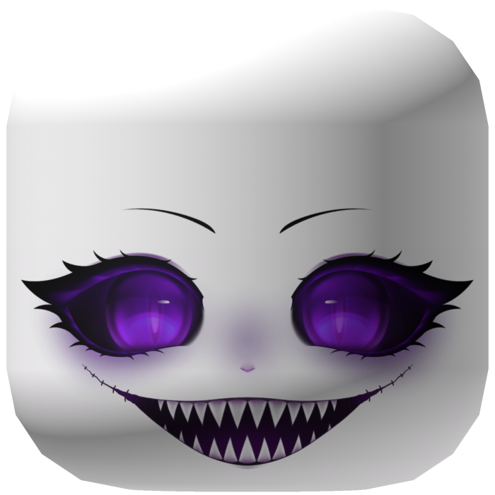 Halloween Evil Smiling Purple Cat Jester Face