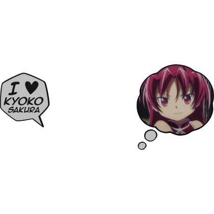 Kyoko Sakura Thinking Bubble + I Love Text