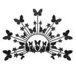 Majestic Black Butterfly Obsidian Crown with Halo