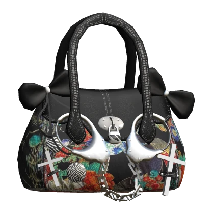 ♡ Y2k Japanese Textured Print Cuffed Purse | Roblox Item