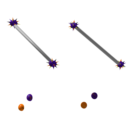 Spike stacked earrings (purple/orange)