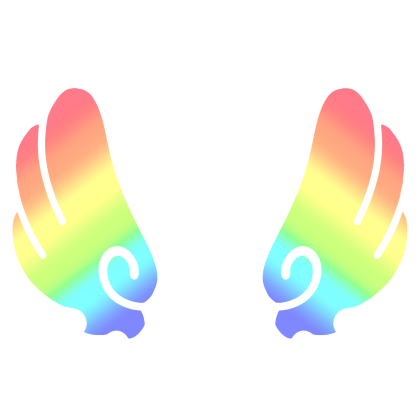 ♡ Cute Upward Sticker Angel Wings in Rainbow
