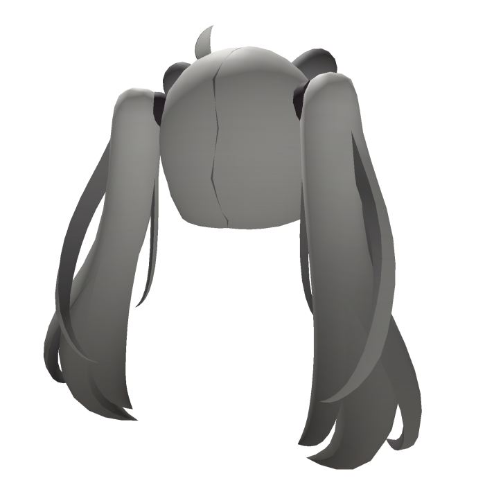 Michiru Dark Greyish Twintails Hair