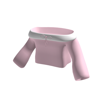 Cute Long Off Shoulder Sweater With Bow In Pink