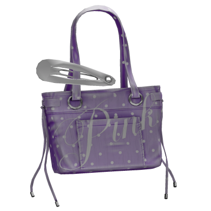  PINK Polkadot Oversized Clip Tote Bag In Purple  Roblox item