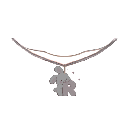 cute r pink bunny initial necklace 1.0
