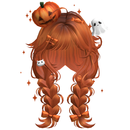 Halloween Cute Pumpkin Braids (Ginger) Roblox item