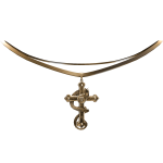 Y2K Gold Cross Snake Necklace - 1.0