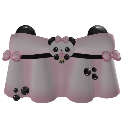 ♡ ┊boba sipping panda top (pink) .ᐟ