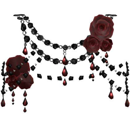 Black Red Body Front Jewelry w Roses Roblox item