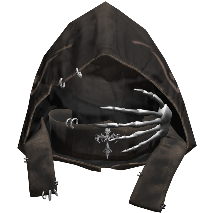 Brown Emo Skeleton Cross Grunge Gothic Hood