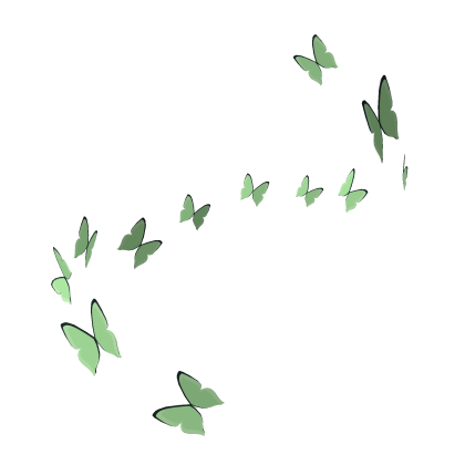Mint Green Swirl of Blue Butterflies (Base)