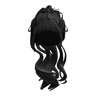 black curly ponytail w/ bangs Roblox item
