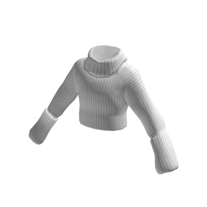 Warm Cropped Turtleneck Sweater - White thumbnail