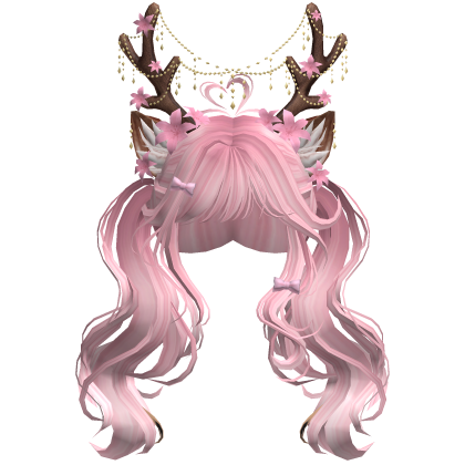 Ethereal Christmas Fairy Fawn Pigtails w/ Antlers