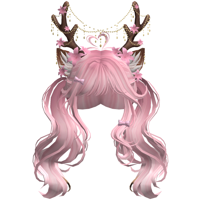 Ethereal Christmas Fairy Fawn Pigtails w/ Antlers