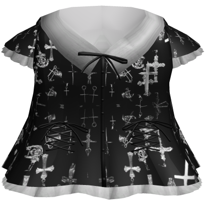† ; doll gothic school vamp dress white cross thumbnail