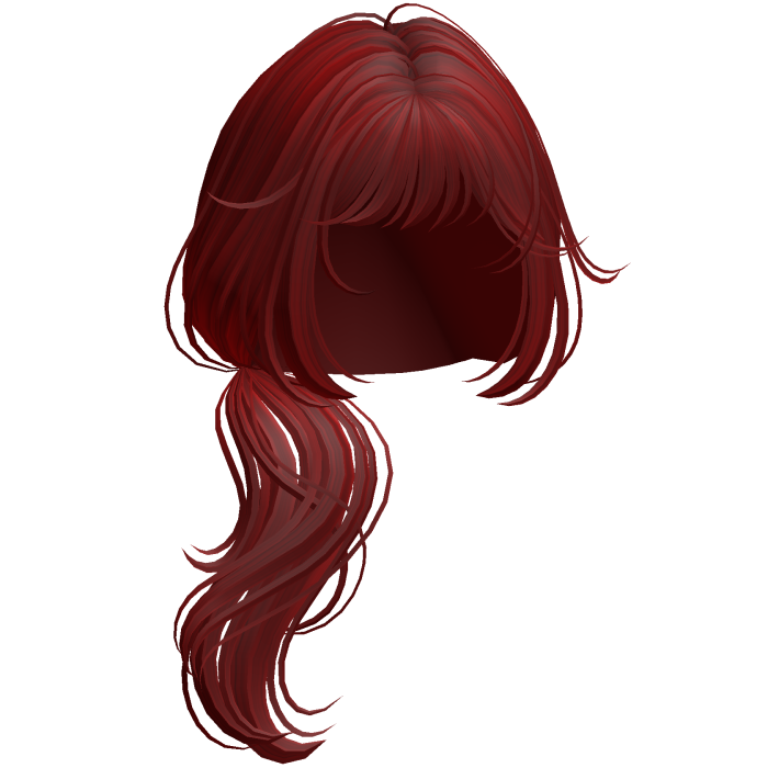 Wispy Wolfcut Side Ponytail Red