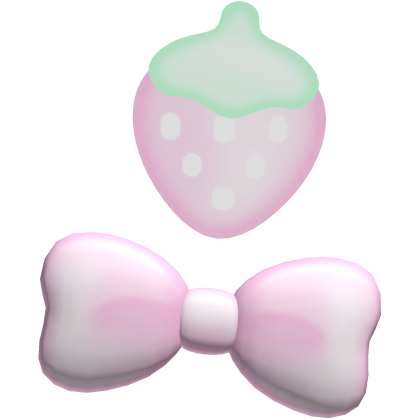 . ‿ ♡ cute kawaii pink strawberry bow hair clip