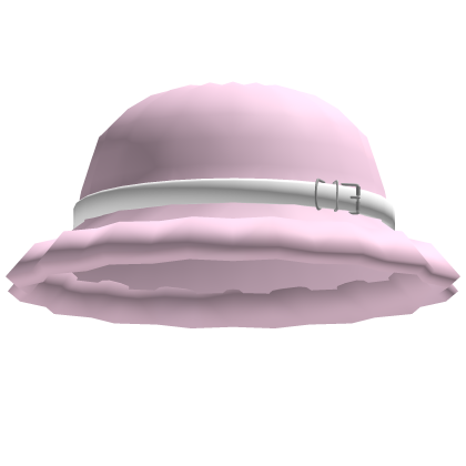 pink & white ruffled bucket hat 