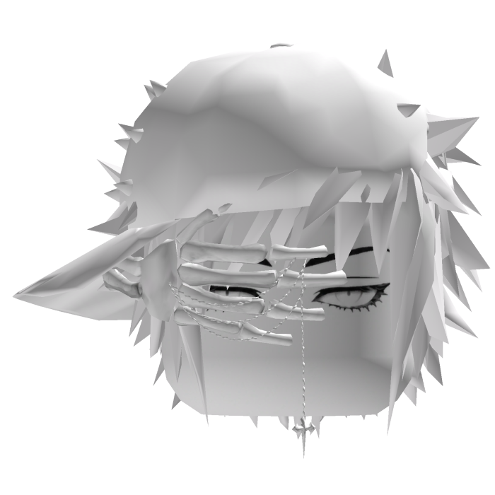 Vkei Emo Studded Cap Dashie White Hair Skeleton