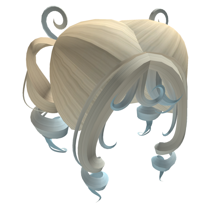 Curly Pigtails blonde to skyblue ombre
