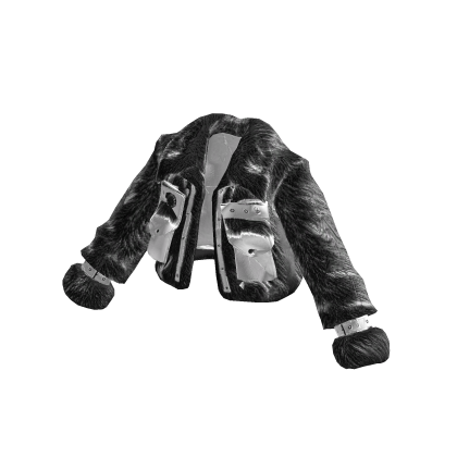 Black Y2K Fuzzy Buckle Jacket [PBR]
