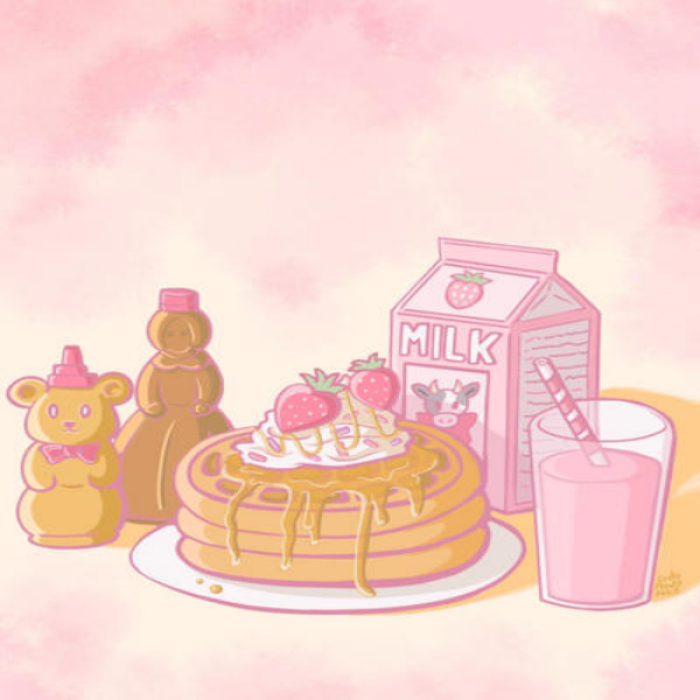 Pink kawaii breakfast pancake aesthetic  Roblox decal