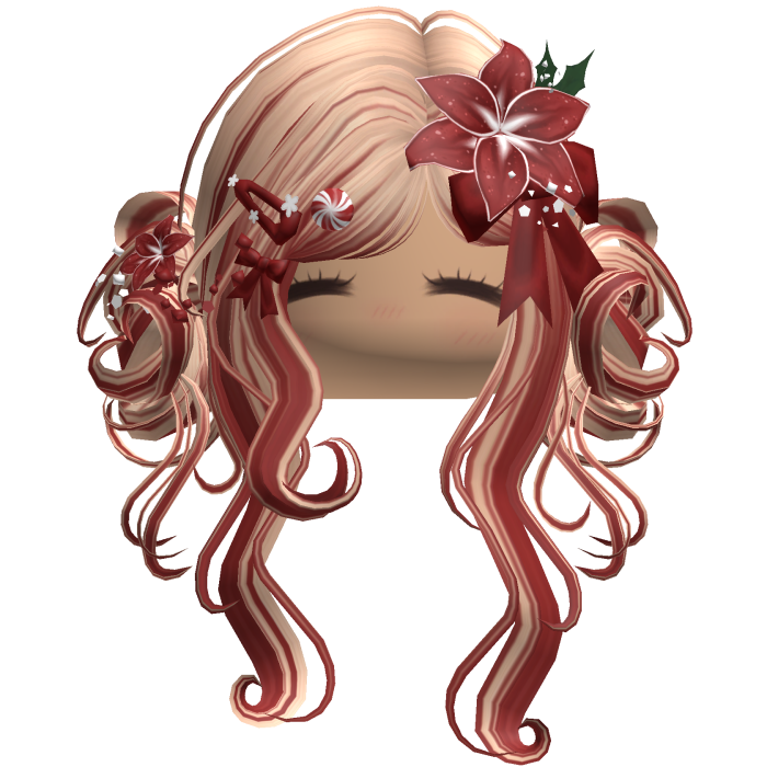 ♡ Christmas Flowery Twin Buns (Blonde & Red)