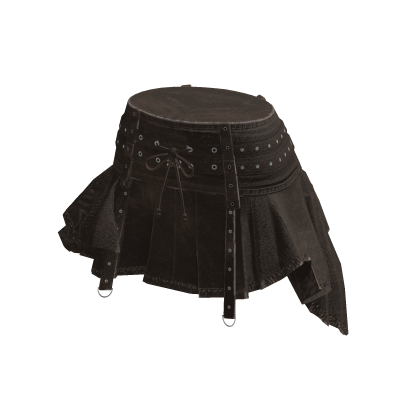 Y2K Goth Pleated Skirt w/ Buckle Straps (Brown)