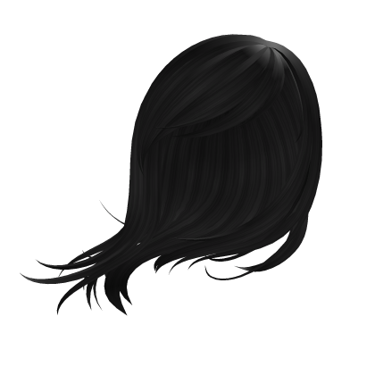 Long Wispy windy shoujo hair in black Roblox item