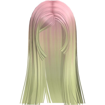 Long Pin Straight Hime Cut (Pink&Green) Roblox item