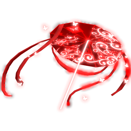 [EMISSIVE] Red Butterfly Umbrella Glowing