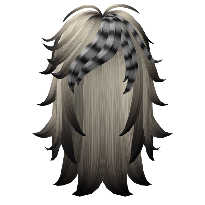 Blonde and Dark Scene Emo Messy Large Hair Roblox item