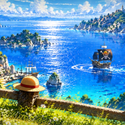 Luffy Sunny Ocean Anime Piece Cute Cool Background