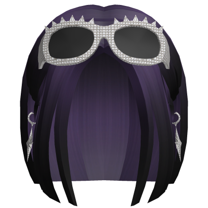 Short Mid Part Purple Female Hair