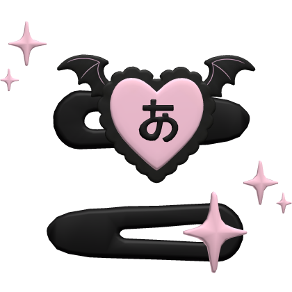  あ  Cute Goth Halloween Clip pink