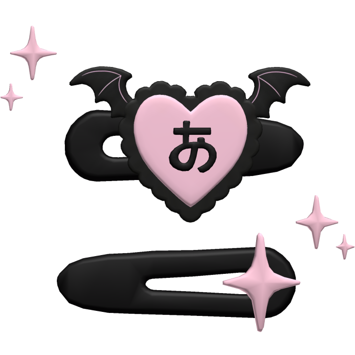  あ  Cute Goth Halloween Clip pink